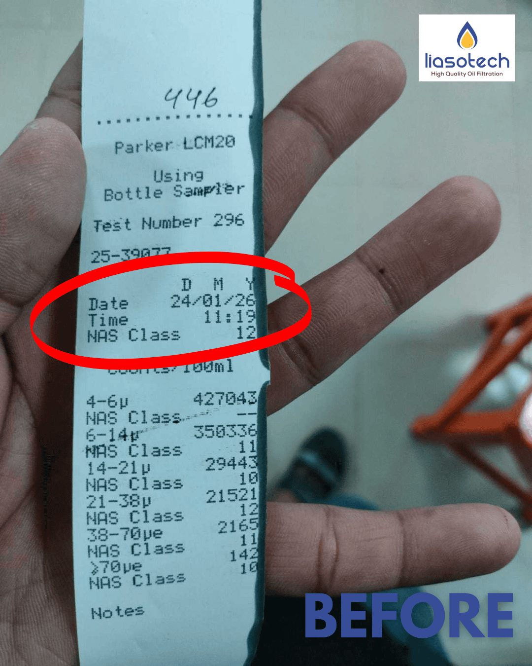 Hydraulic Oil Filtration Machine - Liasotech Results Before Filtration